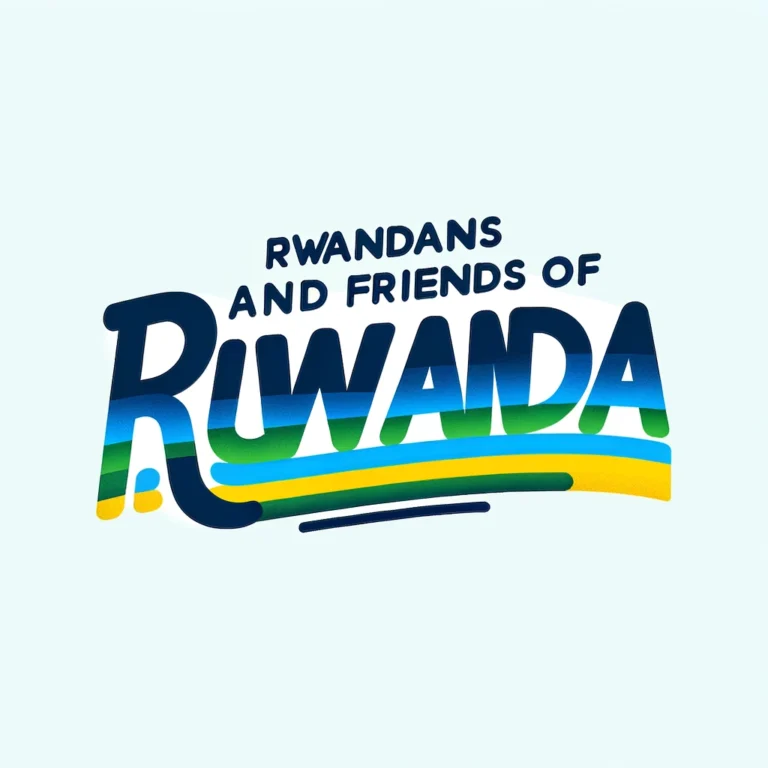 DALL·E 2024-04-28 11.44.33 - Design a text-based logo for 'Rwandans and Friends of Rwanda'. The logo predominantly features the name in a stylized, modern typography. The colors o
